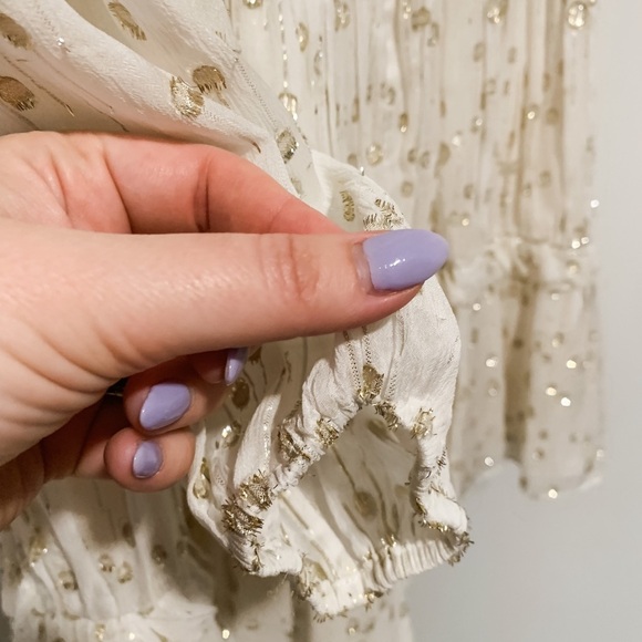 ML Monique Lhullier white and gold dress - Picture 5 of 7